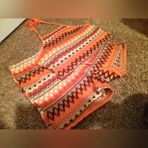 Bohemian crop top and high waisted shorts